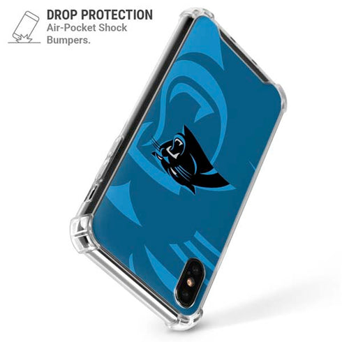 NFL Carolina Panthers Double Vision iPhone XS Max Clear Case